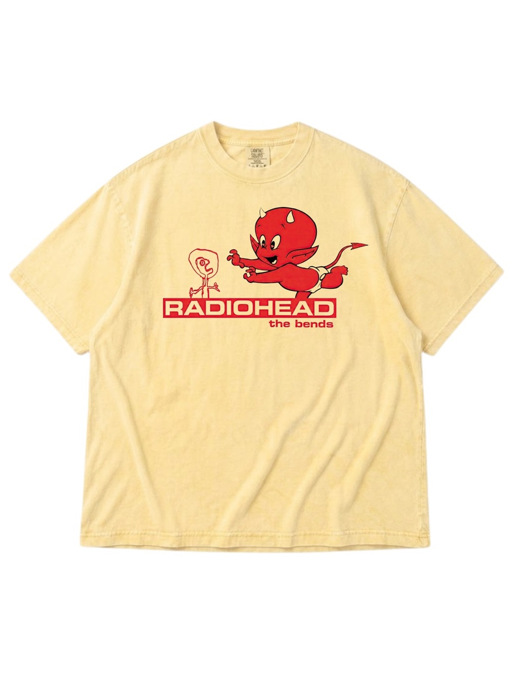 Comfort Colors Banana Tee with Red Radiohead Graphic